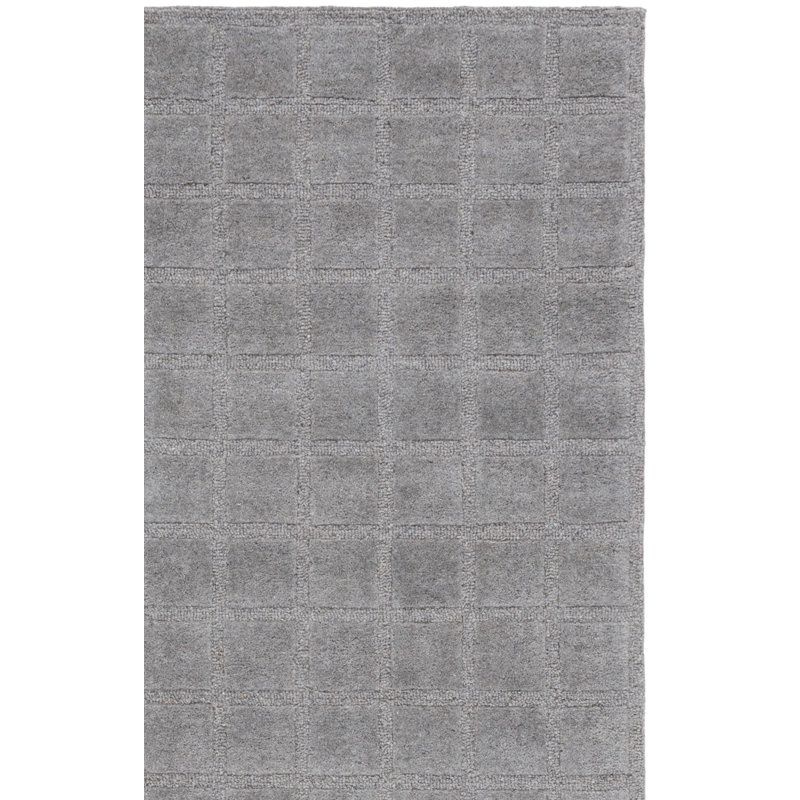 Liliany Hand Tufted Wool Pile Geometric Rug, Rectangle 5' x 8'