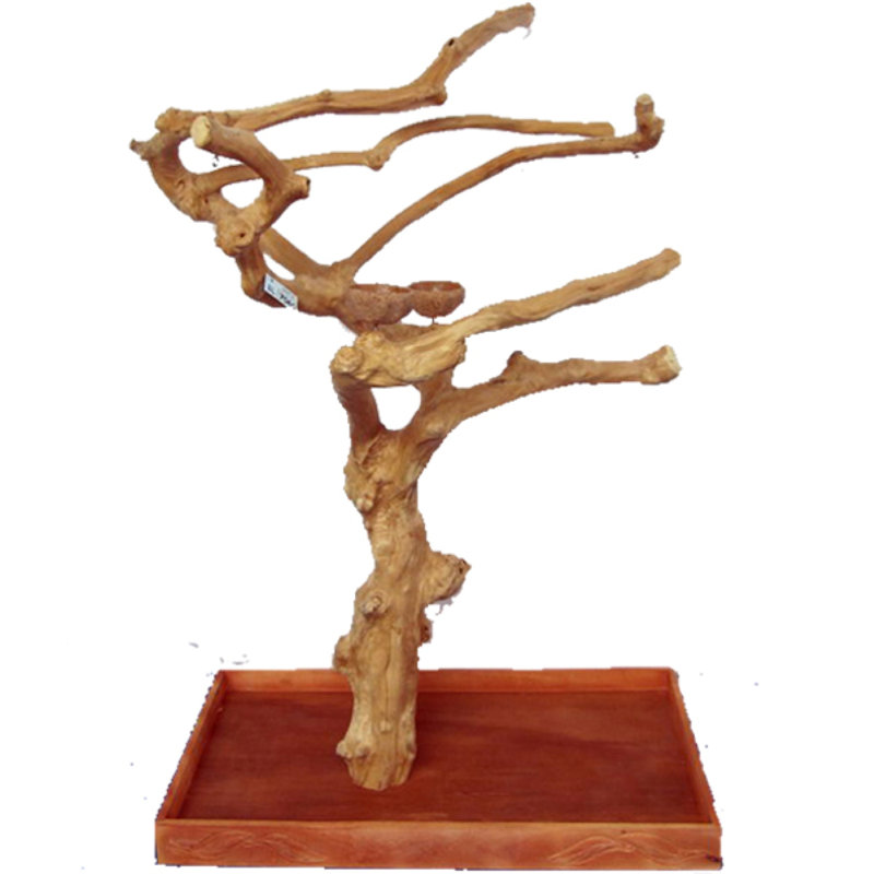 Meuble de jeu d'oiseaux en bois 61 po One-of-a-Kind en bois naturel: la taille et la forme du produit peuvent varier
