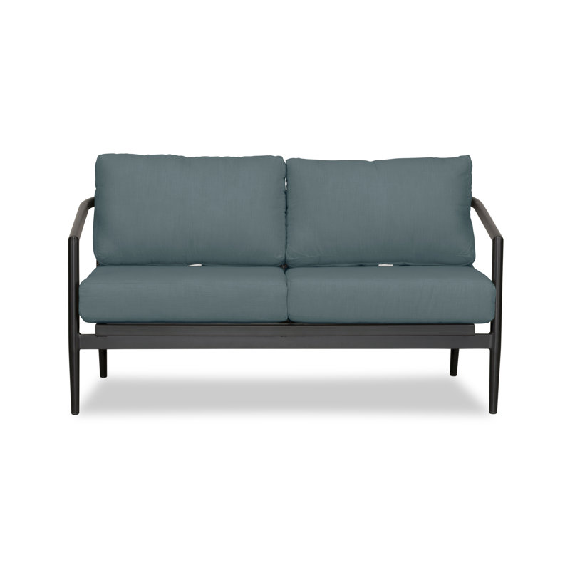 Olio Outdoor 2 - Seat Loveseat, Canvas Charcoal Sunbrella® Canvas, Black