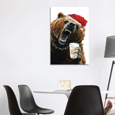 Grizzly Mornings Christmas - Wrapped Canvas Painting