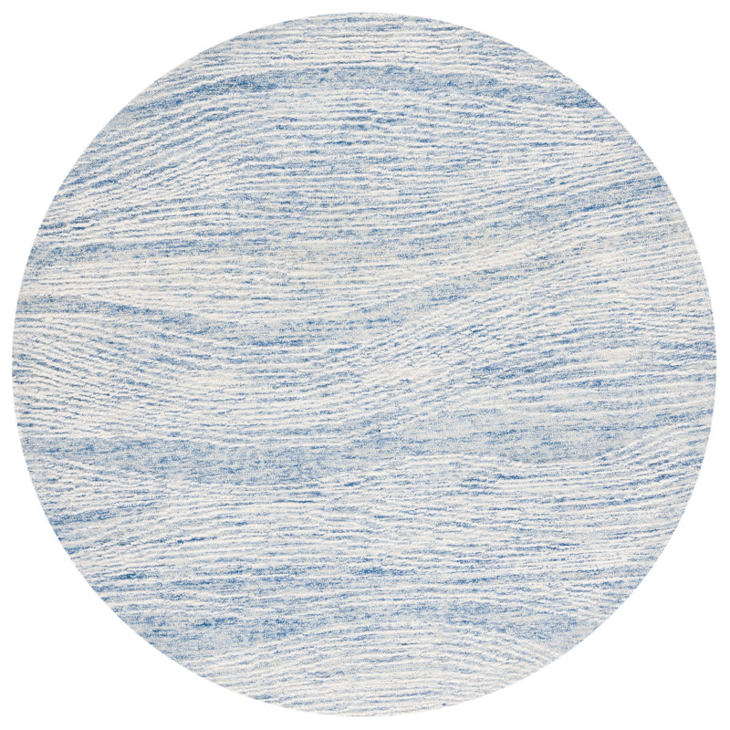 Ameelia Hand Tufted Indian Wool And Cotton With Latex Abstract Rug, Round 4'