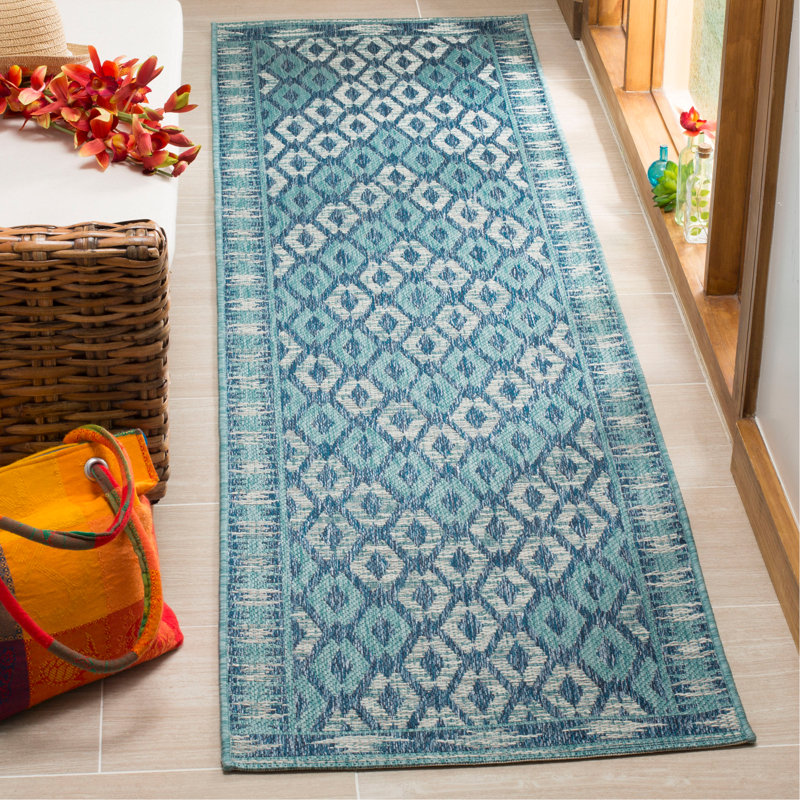 Amarien Performance Geometric Indoor/Outdoor Area Rug, Runner 2' x 8'