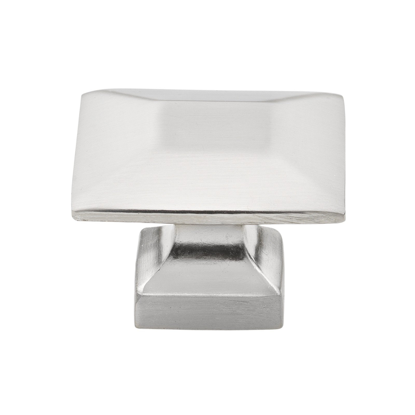 1 3/8" Length Square Knob, Satin Nickel