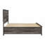 Grand lit plateforme 1pc gris avec rangement pour pied de lit