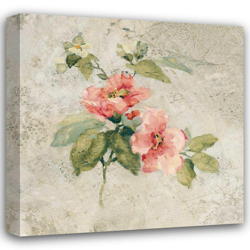 «Lark Manor ™ Blum, Cheri», reproduction d'art sur toile tendue sous le titre: Rose de Provence I - rouge et neutre