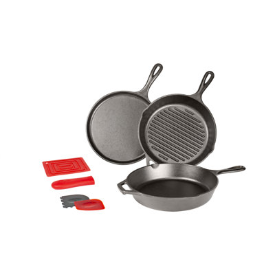 Lodge Essential Cast Iron Cookware Set Black
