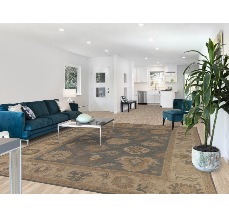Tapis turc gris Oushak 9x12