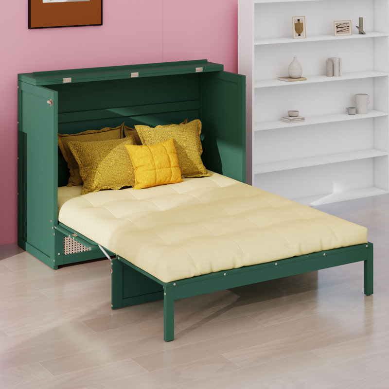 Lit escamotable avec grands tiroirs Murphy, Vert