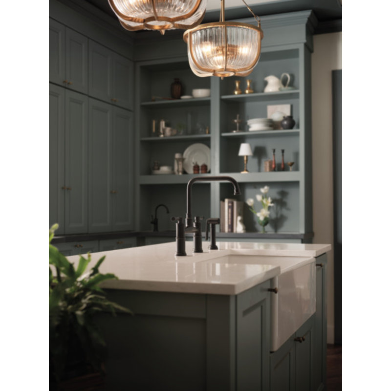Artesso® Bridge Faucet With Side Sprayer, Matte Black