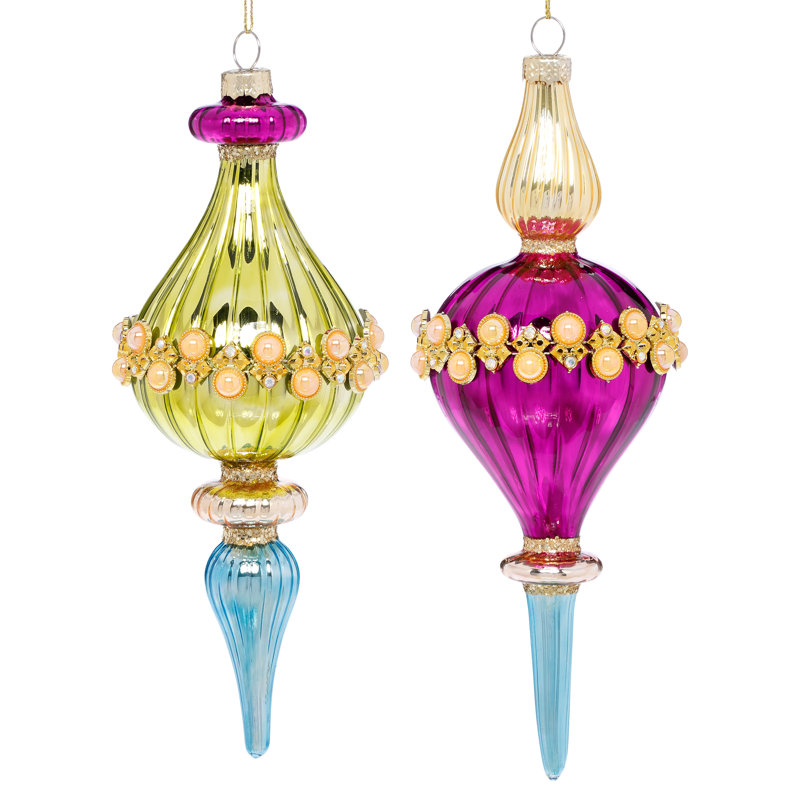 Bright Finial Drop Ornament, 9 Inches
