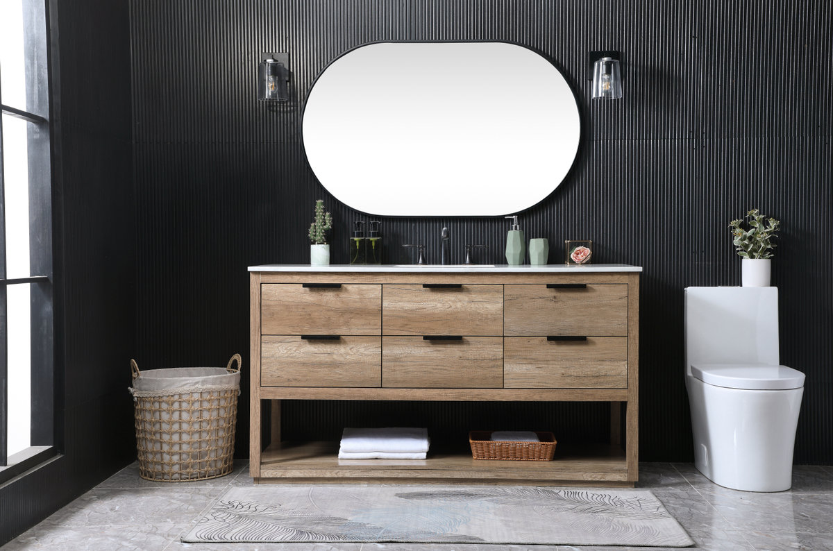Felicity 60'' Single Bathroom Vanity, Natural Oak