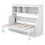 Lit escamotable simple peu encombrant avec bureau et tablettes intégrés, lit escamotable avec rangement pour petites pièces-1143922133