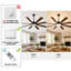 Ventilateur de plafond réversible à 72 pales de 72 po avec éclairage à DEL à intensité variable, 2 tiges et télécommande-143188157