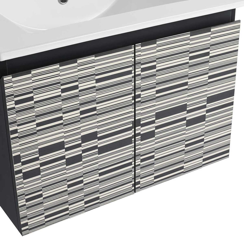 Meuble-lavabo mural 24 po avec lavabo en céramique