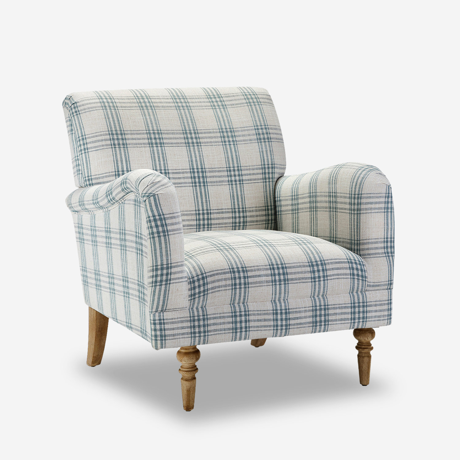 Ariana Pine Armchair, Blue 100% Polyester