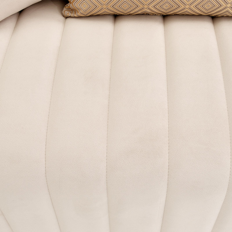 Ariana 83'' Velvet Round Arm Loveseat, Beige, 31" H x 97" W x 35" D