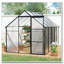 Serre en polycarbonate surélevée de 6 x 10 pi et serres en aluminium robustes pour une cour extérieure en toute saison-121642253-121642254