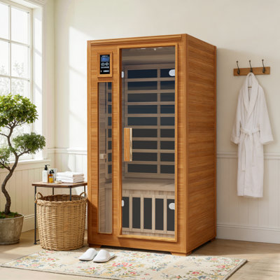 1-Person Canadian Hemlock Low-EMF Infrared Sauna