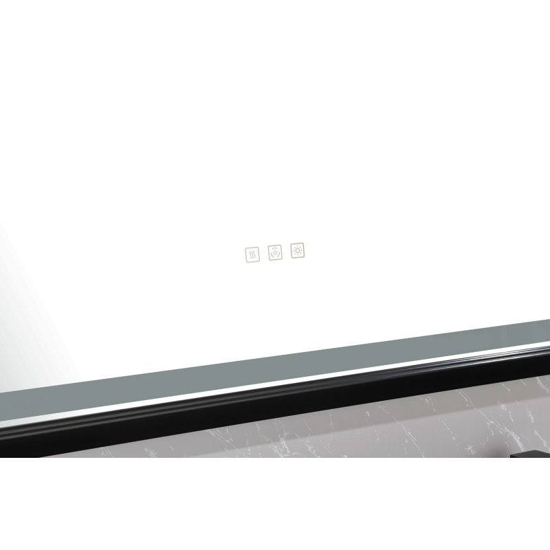 Led Bathroom Mirror With Aluminum Frame, Wall Mounted Vanity Mirror, Anti-Fog, Memory, 3 Colors, Stepless Dimmable, 38" x 88"