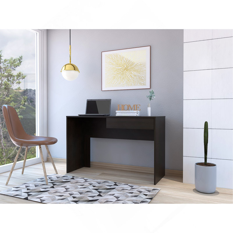 Writing Computer Desk, One Drawer -Black