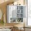 Armoire de rangement murale de salle de bain avec tablettes réglables-1356462484