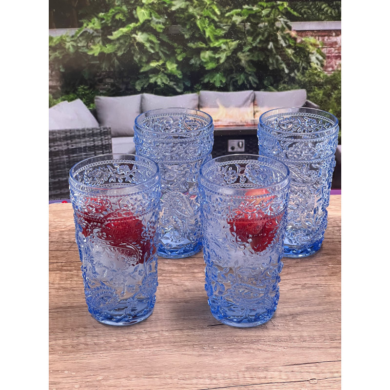 Verre à boire en acrylique Lola, Bleu, 17 oz