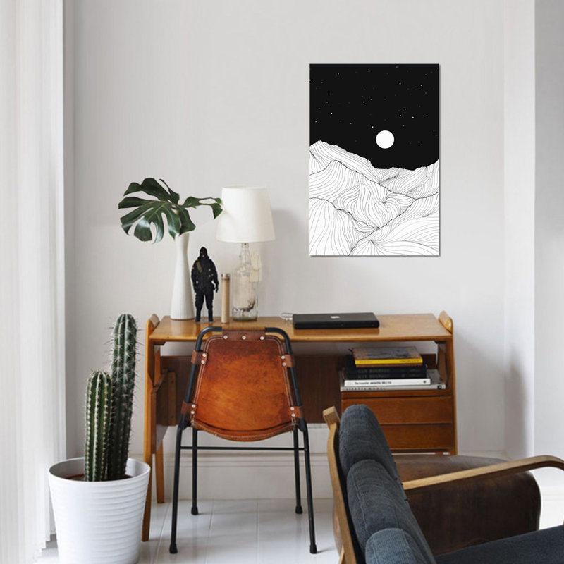 «Lines», impression sur toile tendue, H 26 po x l 18 po x P 1,5 po, Pas de tapis, Toile tendue