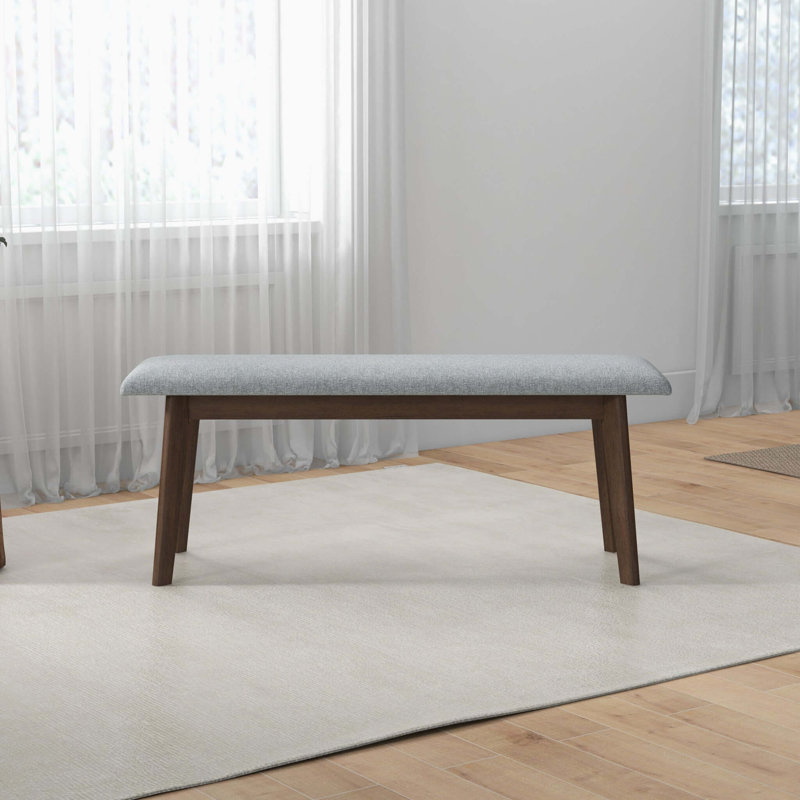 Banc rembourré en tissu, H 18 po x l 47 po x P 13 po