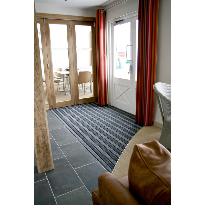 Markowitz Non-Slip Indoor Doormat, Black/Blue, Rectangle 90 x 150cm