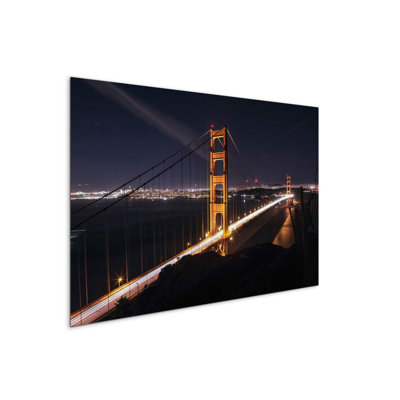 Gate Bridge by Etienne Desclides 53×80 cm MetalArt Materic Aluminum Satin Effect, Frameless Panel, Lightweight Ready to Hang