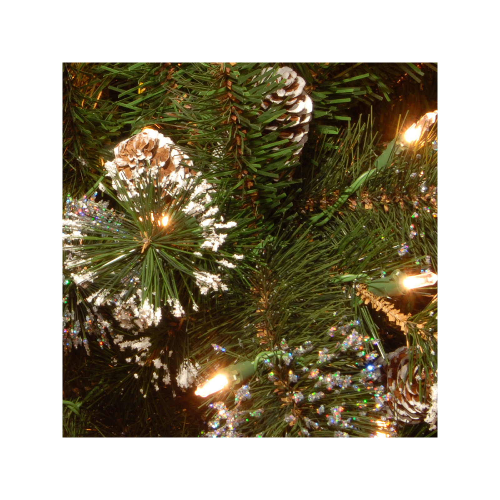  24" Glittery Pine Garland with Clear Lights