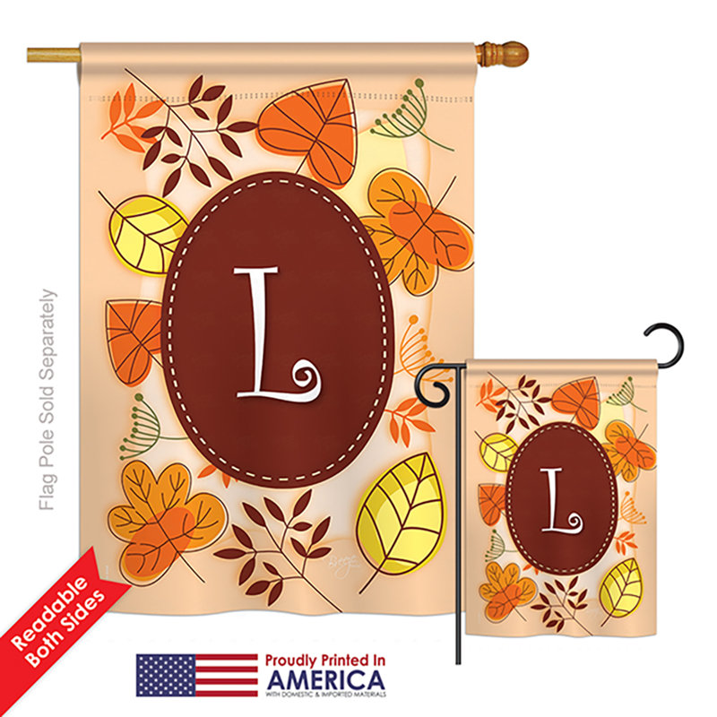 Drapeau de polyester à 2 côtés en polyester automne initial automne, L