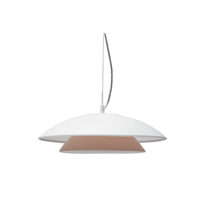Luminaire suspendu rétro blanc cassé Orren Ellis Naturals, Blanc