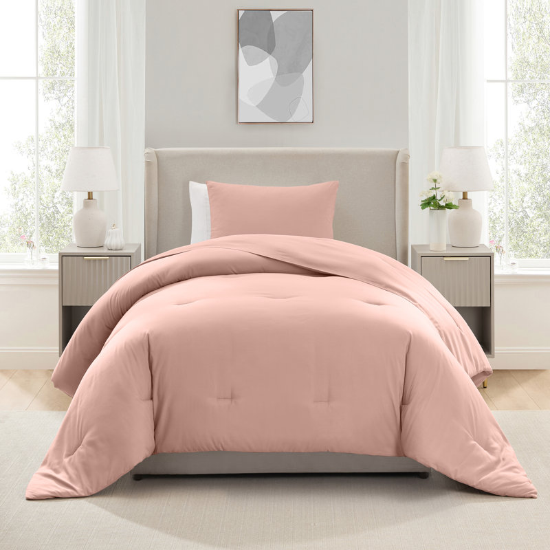  ensemble d'édredon en microfibre douce 2 pièces avec taie décorative, Édredon pour lit simple + 1 taie décorative stan
