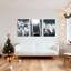 «Winter Forest Moonlight», art mural noir et blanc sur toile tendue sur toile (ensemble de 3)-1961631473
