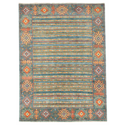 Peshawar Ziegler Teal Rug 5'8" x 7'8"