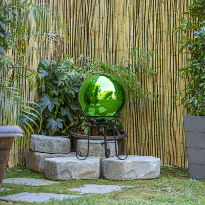 Erma Glass Abstract Gazing Ball
