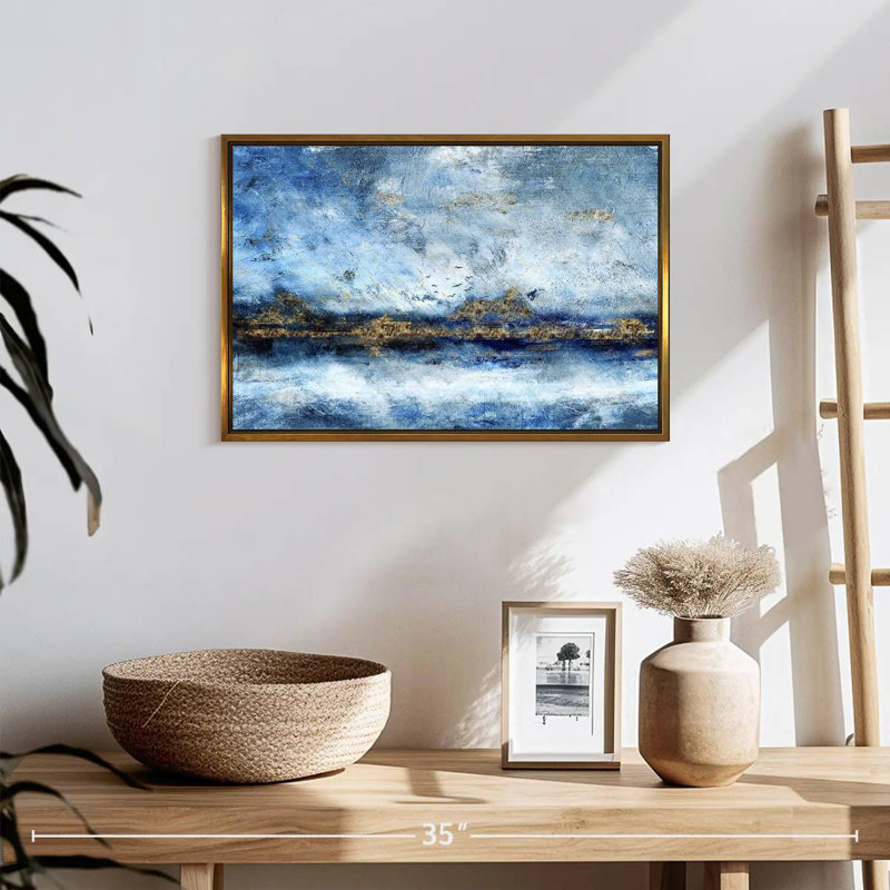 Paysage Clota, Cadre flottant doré, 19 po x 13 po