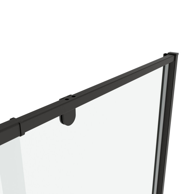 Black Framed Pivot Shower Door with Clear Glass