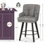 Tabouret de bar 26 po pivotant sur 360 ° à hauteur de comptoir 26 pi, chaises de îlot de cuisine avec pieds en bois-1351705097-1351488999