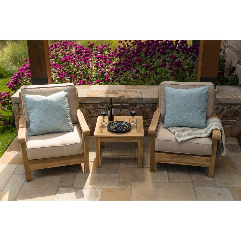 Lakewood Outdoor Square Teak Side Table, Natural