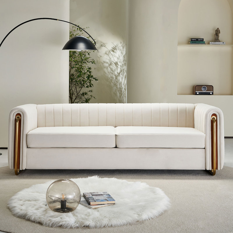 Canapé 84,4 po, Velours beige
