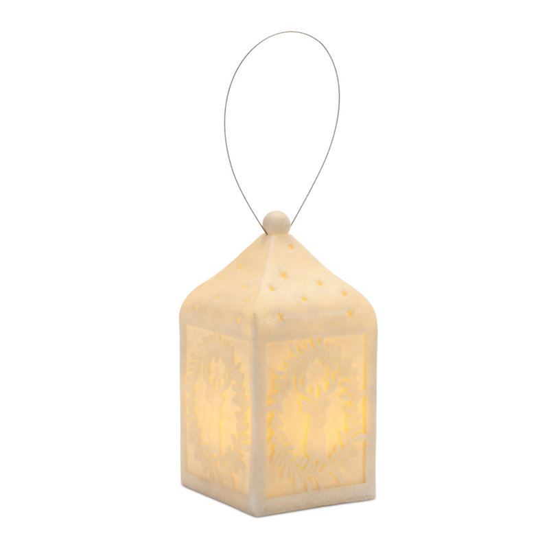 Holiday Tree Pendant Lantern, 9" H x 5.5" W x 5.5" D