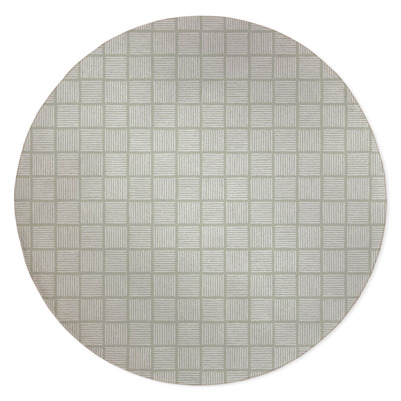 Tally Blocks Non-Slip Outdoor Rug, Round 5'