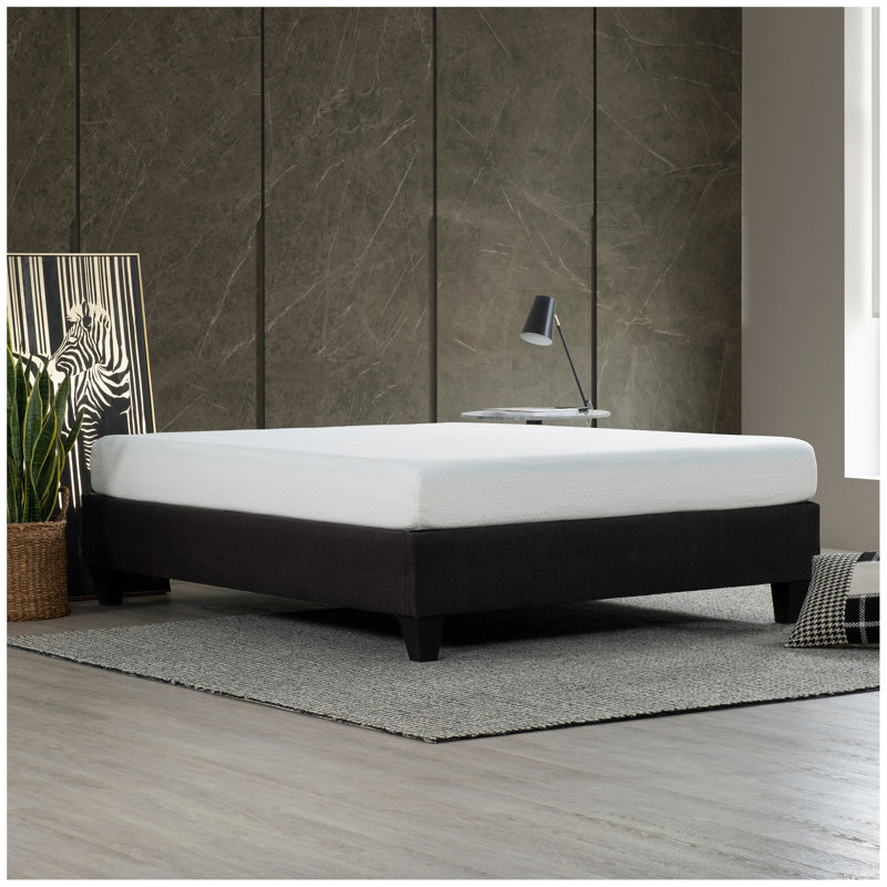 Base de lit tapissier Modern Bed, base de lit en bois, Gris foncé