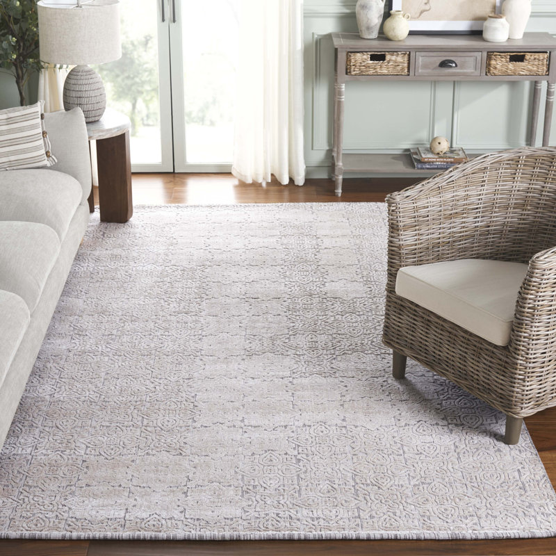 Handmade Stone Geometric Viscose 6' x 9' Area Rug