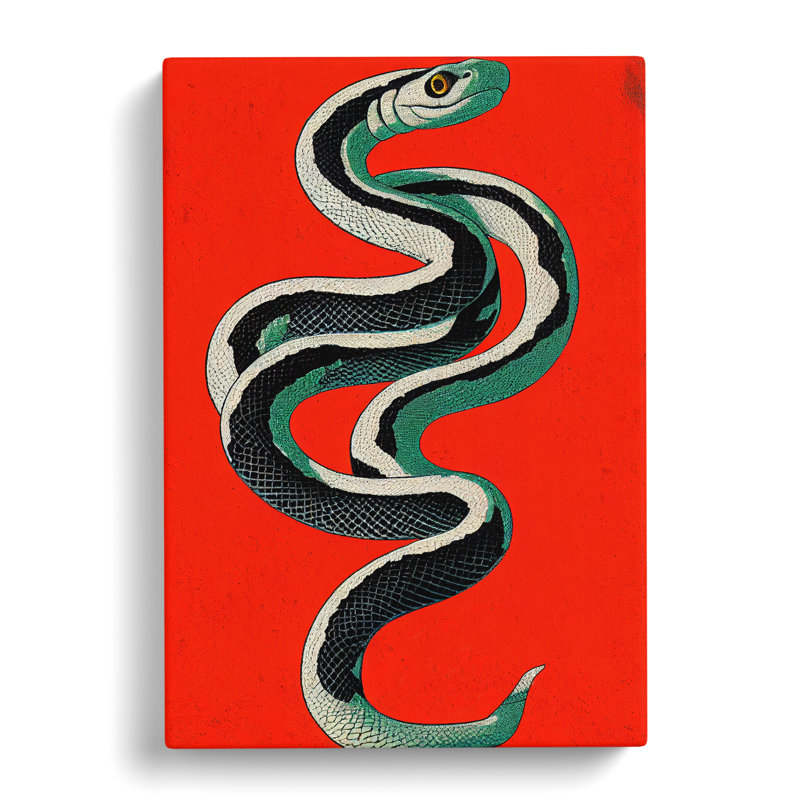 Painted Snake No.2 Abstract - Print, No Matte, 50cm H x 35cm W, Wrapped Canvas