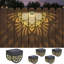 Solar Fence Lights Outdoor 4 Pack Solar Step Lights Led Powered Wall Lights Waterproof Warm Yellow Decor For Garden Backyard Front Door