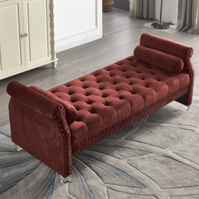 Tenbury Upholstered Velvet Daybed with Mattress