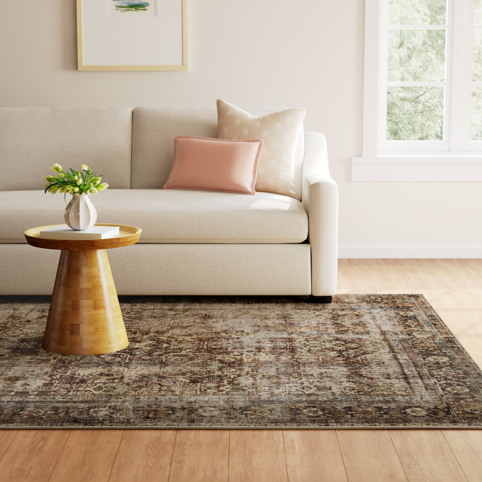 Magnolia Home By Joanna Gaines X Loloi Sinclair Machine Washable Rust / Lagoon Area Rug, Rectangle 3'6" x 5'6"